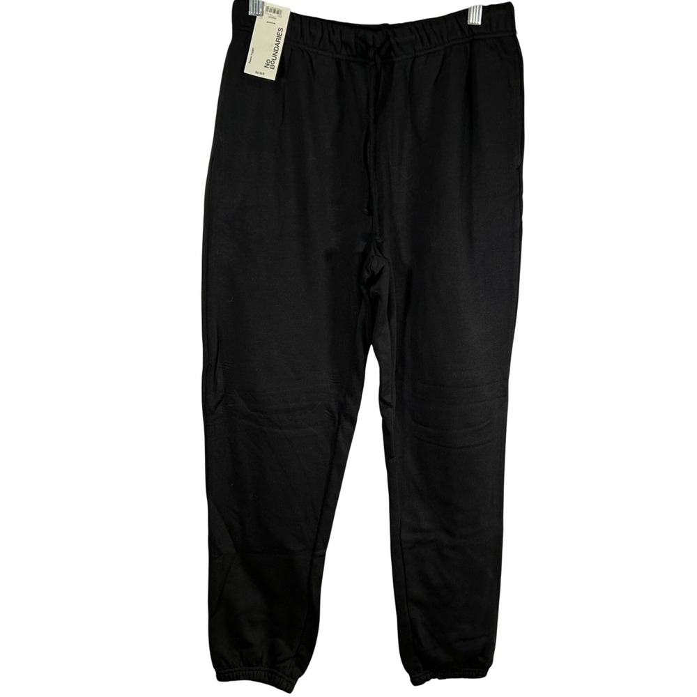 No Boundaries Mens Fleece Jogger Pants Black Soot Size Small New